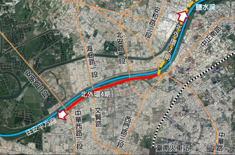 北外環道路第四期新建工程區位示意圖